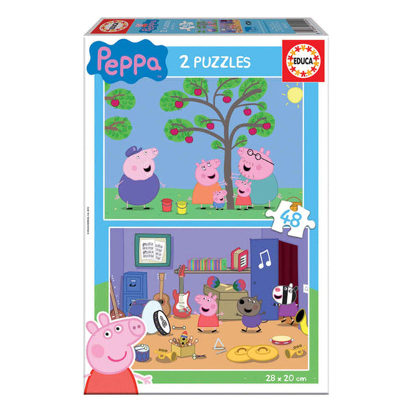 Barnpussel Educa Peppa Pig (2 x 48 pcs)-Leksaker och spel, Pussel och hjärngrupper-Educa-peaceofhome.se
