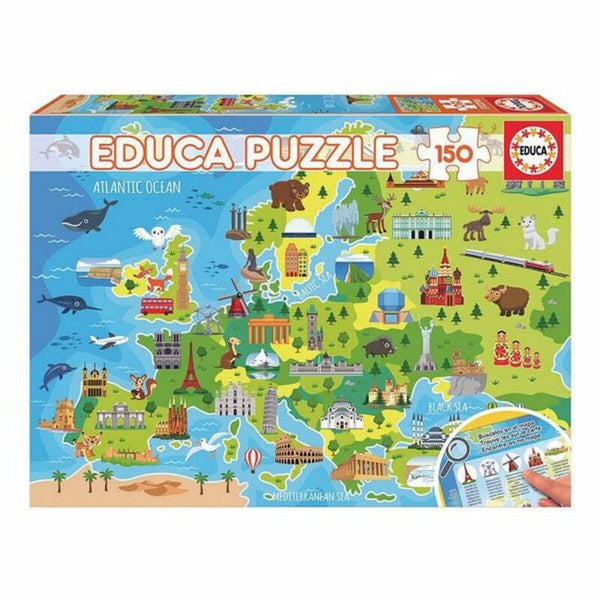 Barnpussel Europe Map Educa (150 pcs)-Leksaker och spel, Pussel och hjärngrupper-Educa-peaceofhome.se