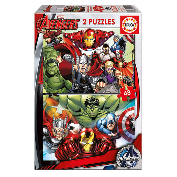 Barnpussel Marvel Avengers Educa (2 x 48 pcs)-Leksaker och spel, Pussel och hjärngrupper-Educa-peaceofhome.se