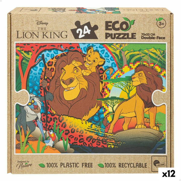 Barnpussel The Lion King Dubbelsidig 24 Delar 70 x 1,5 x 50 cm (12 antal)-Leksaker och spel, Pussel och hjärngrupper-The Lion King-peaceofhome.se