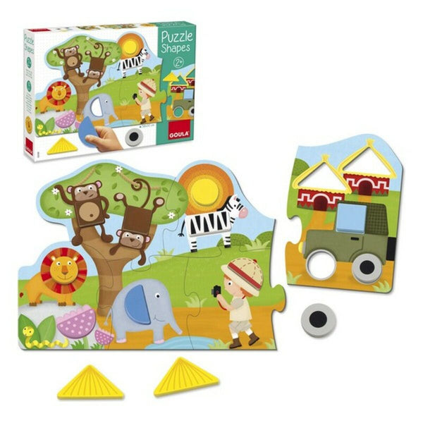 Barnpussel i trä Goula Goula Safari Trä (19 pcs)-Leksaker och spel, Pussel och hjärngrupper-Goula-peaceofhome.se
