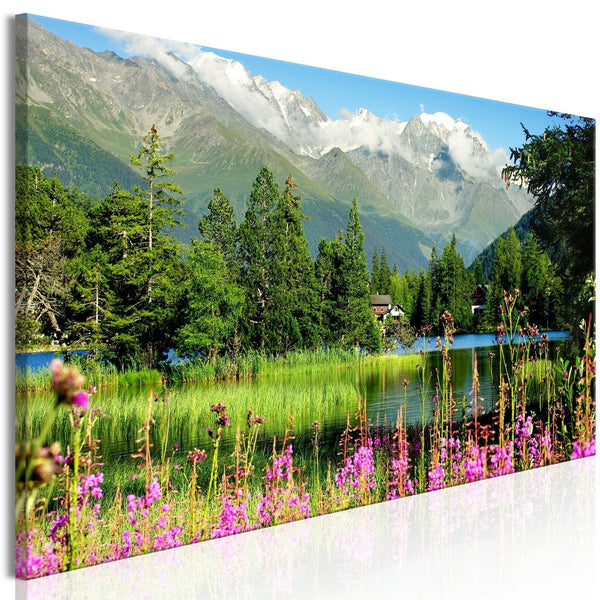 Canvas Tavla - Spring in the Alps Narrow-Tavla Canvas-Artgeist-peaceofhome.se