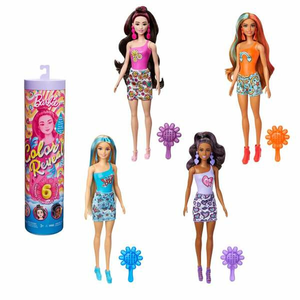 Docka Barbie Color Reveal Serie Ritmo Regnbåge-Leksaker och spel, Dockor och tillbehör-Barbie-peaceofhome.se