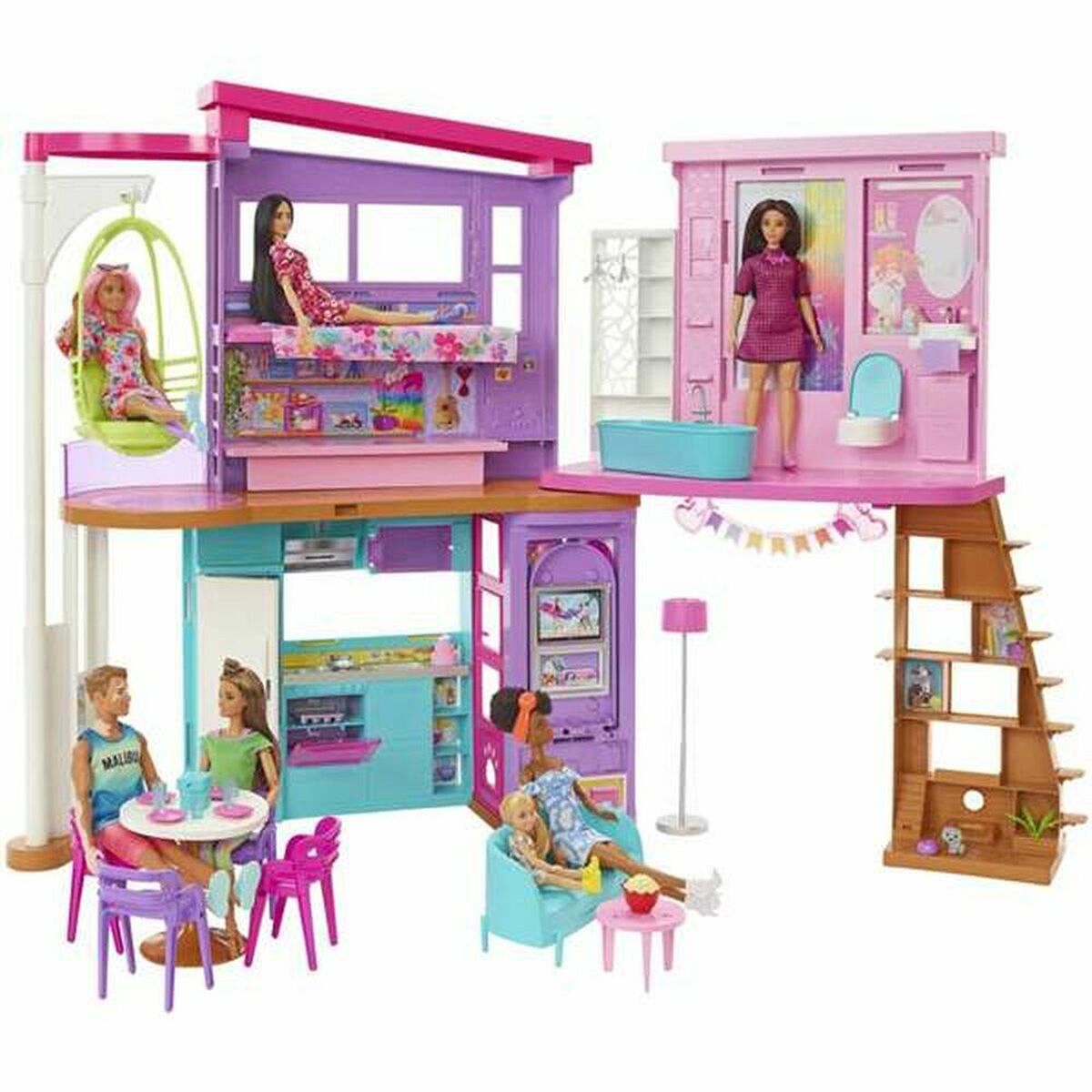 Dockhus Mattel Barbie Malibu House 2022-Leksaker och spel, Dockor och tillbehör-Mattel-peaceofhome.se