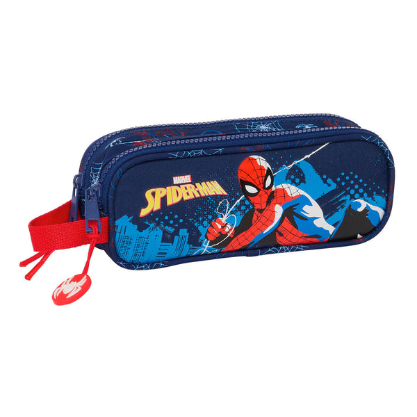 Dubbel bär-allt Spider-Man Neon Marinblå 21 x 8 x 6 cm-Kontor och Kontorsmaterial, Skol- och utbildningsmaterial-Spider-Man-peaceofhome.se