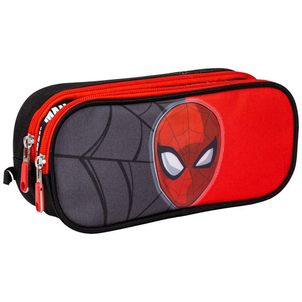 Dubbel bär-allt Spider-Man Svart 22,5 x 8 x 10 cm-Kontor och Kontorsmaterial, Skol- och utbildningsmaterial-Spider-Man-peaceofhome.se
