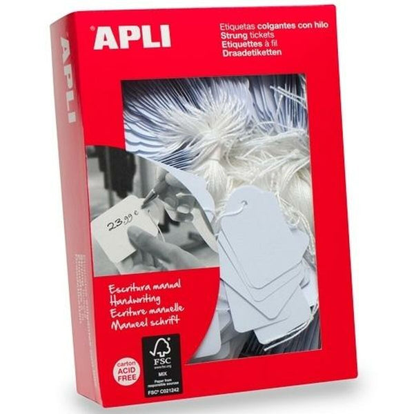 Etiketter Apli Tråd Vit Papp 11 x 29 mm (1000 Unidades)-Kontor och Kontorsmaterial, Kontorsmaterial-Apli-peaceofhome.se