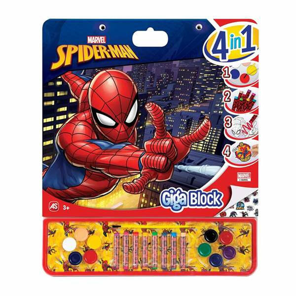 Färgläggningsbok Spider-Man Giga Block 4-i-1 35 x 41 cm-Leksaker och spel, Kreativa aktiviteter-Spider-Man-peaceofhome.se