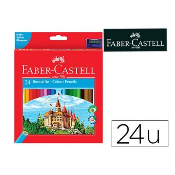 Färgpennor Faber-Castell 120124 Multicolour 24 Delar (24 Delar)-Kontor och Kontorsmaterial, konst och hantverk-Faber-Castell-peaceofhome.se
