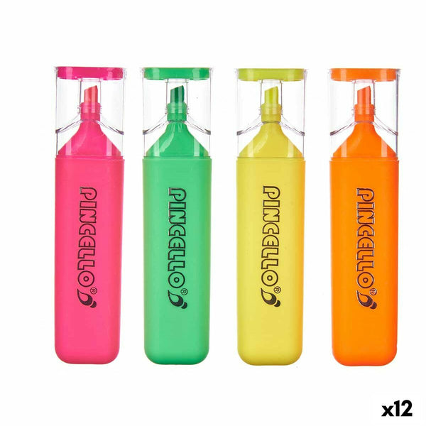 Fluorescerande markörsuppsättning Multicolour (12 antal)-Kontor och Kontorsmaterial, Kulspetspennor, pennor och skrivverktyg-Pincello-peaceofhome.se