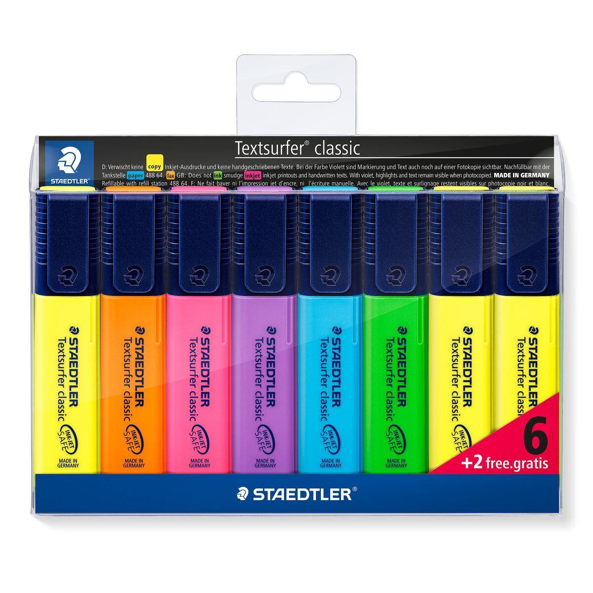 Fluorescerande markörsuppsättning Staedtler Textsurfer Classic Multicolour (5 antal)-Kontor och Kontorsmaterial, Kulspetspennor, pennor och skrivverktyg-Staedtler-peaceofhome.se