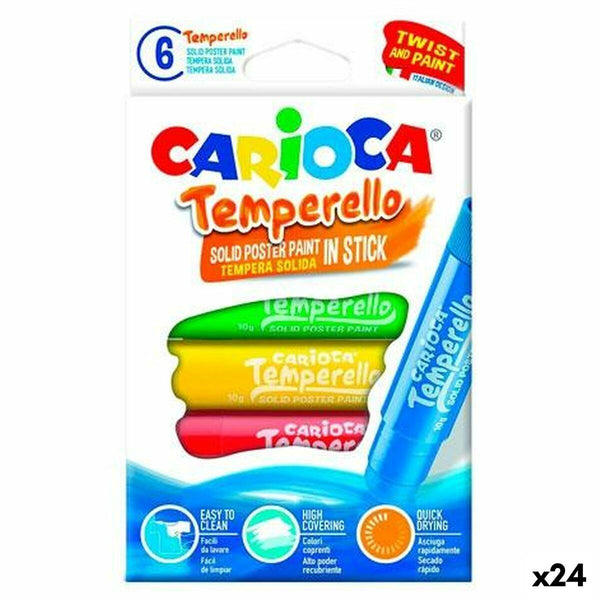 Gouache Carioca Temperello 6 Delar (24 antal)-Kontor och Kontorsmaterial, konst och hantverk-Carioca-peaceofhome.se