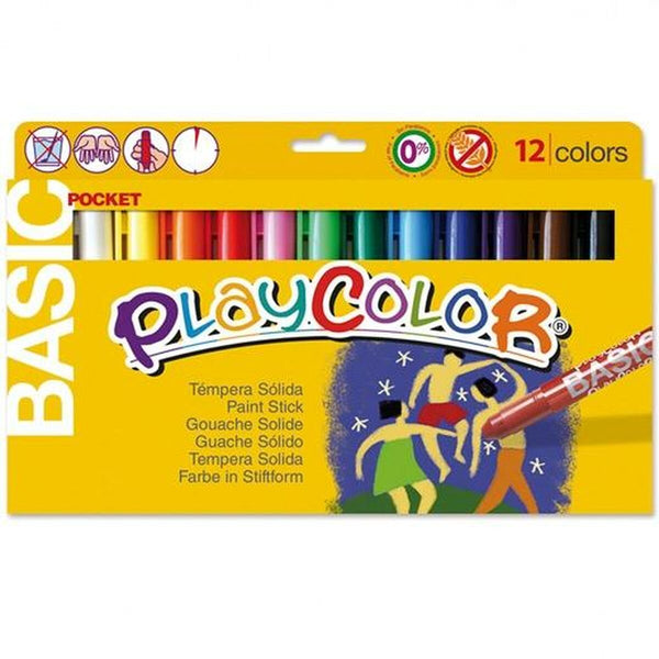 Gouache Playcolor Basic Pocket 12 Delar Fast Multicolour-Kontor och Kontorsmaterial, konst och hantverk-Playcolor-peaceofhome.se
