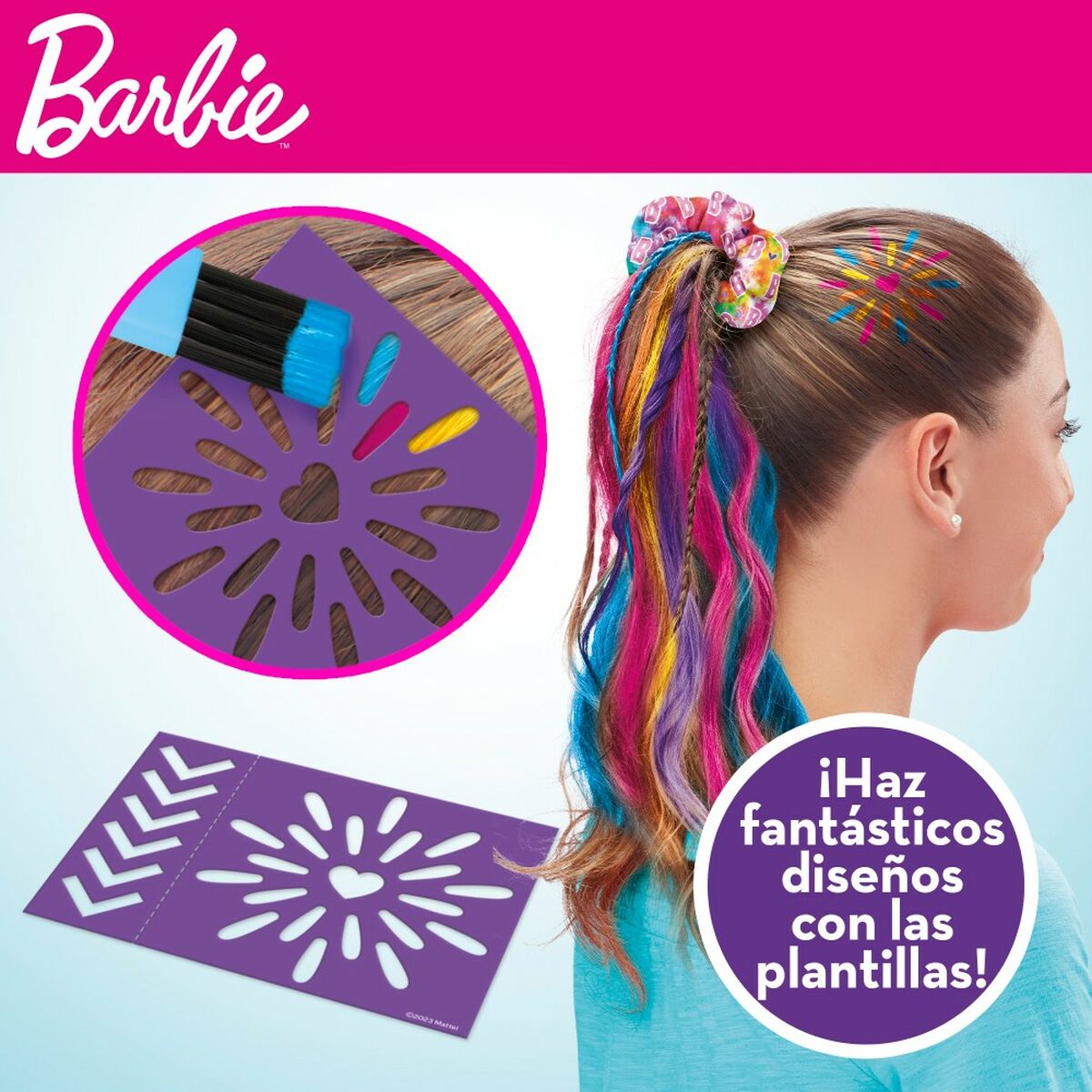 Hårstylingset Barbie Rainbow Tie 15,5 x 10,5 x 2,5 cm Hår med höjdpunkter Multicolour-Leksaker och spel, Imitera spel-Barbie-peaceofhome.se