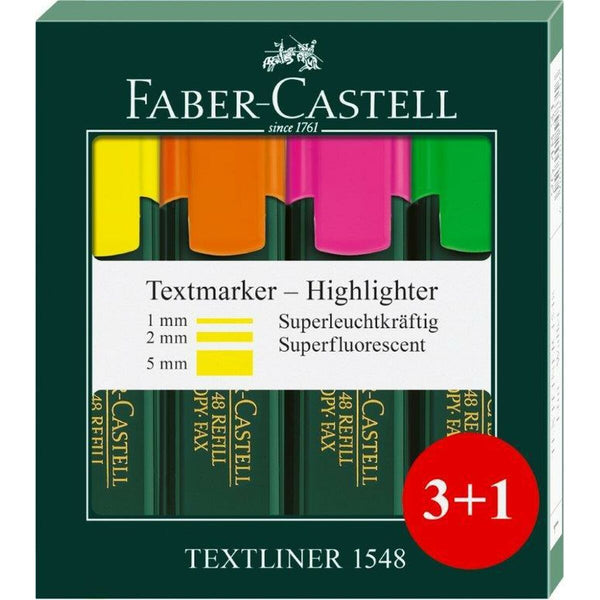 Highlighter Faber-Castell 4 Delar (65 antal)-Kontor och Kontorsmaterial, Kulspetspennor, pennor och skrivverktyg-Faber-Castell-peaceofhome.se