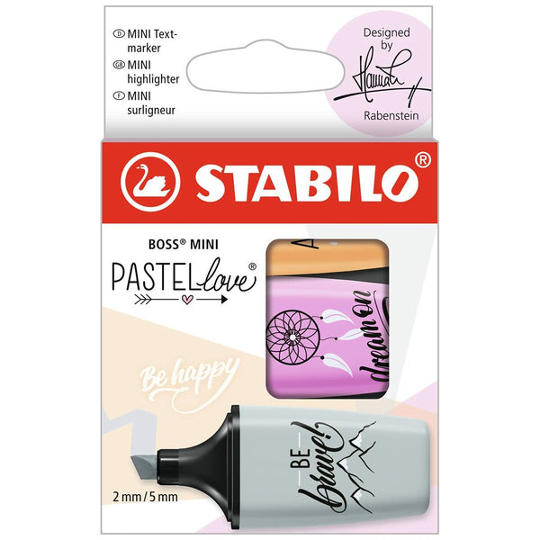 Highlighter Stabilo Pastel Love 3 Delar (Renoverade D)-Kontor och Kontorsmaterial, Kulspetspennor, pennor och skrivverktyg-Stabilo-peaceofhome.se