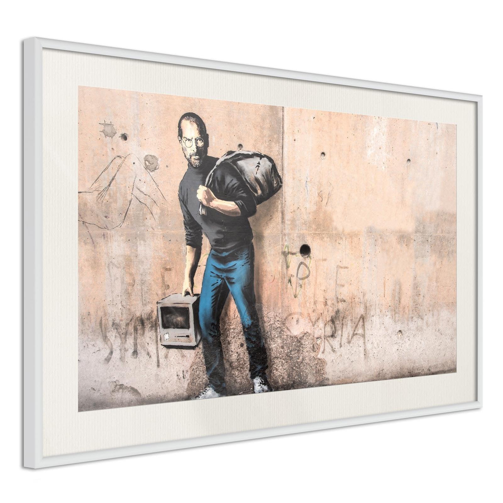 Inramad Poster / Tavla - Banksy: The Son of a Migrant from Syria-Poster Inramad-Artgeist-peaceofhome.se
