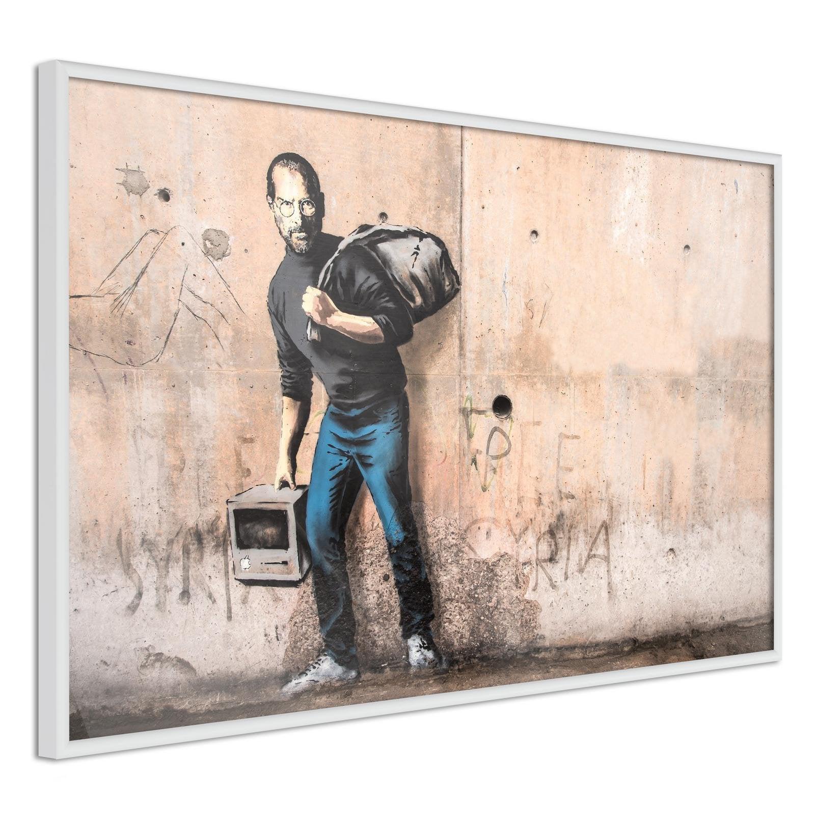 Inramad Poster / Tavla - Banksy: The Son of a Migrant from Syria-Poster Inramad-Artgeist-peaceofhome.se