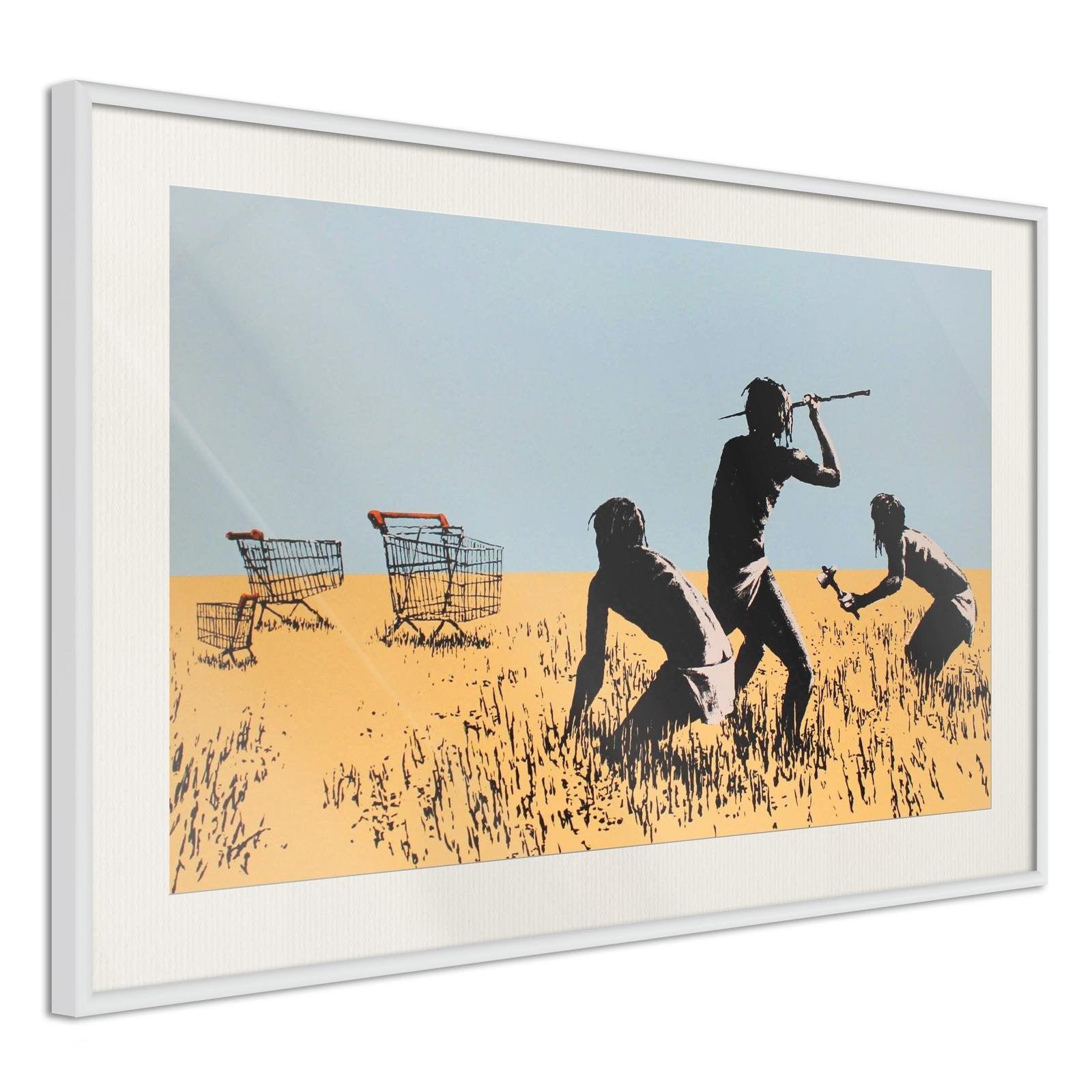 Inramad Poster / Tavla - Banksy: Trolley Hunters-Poster Inramad-Artgeist-peaceofhome.se