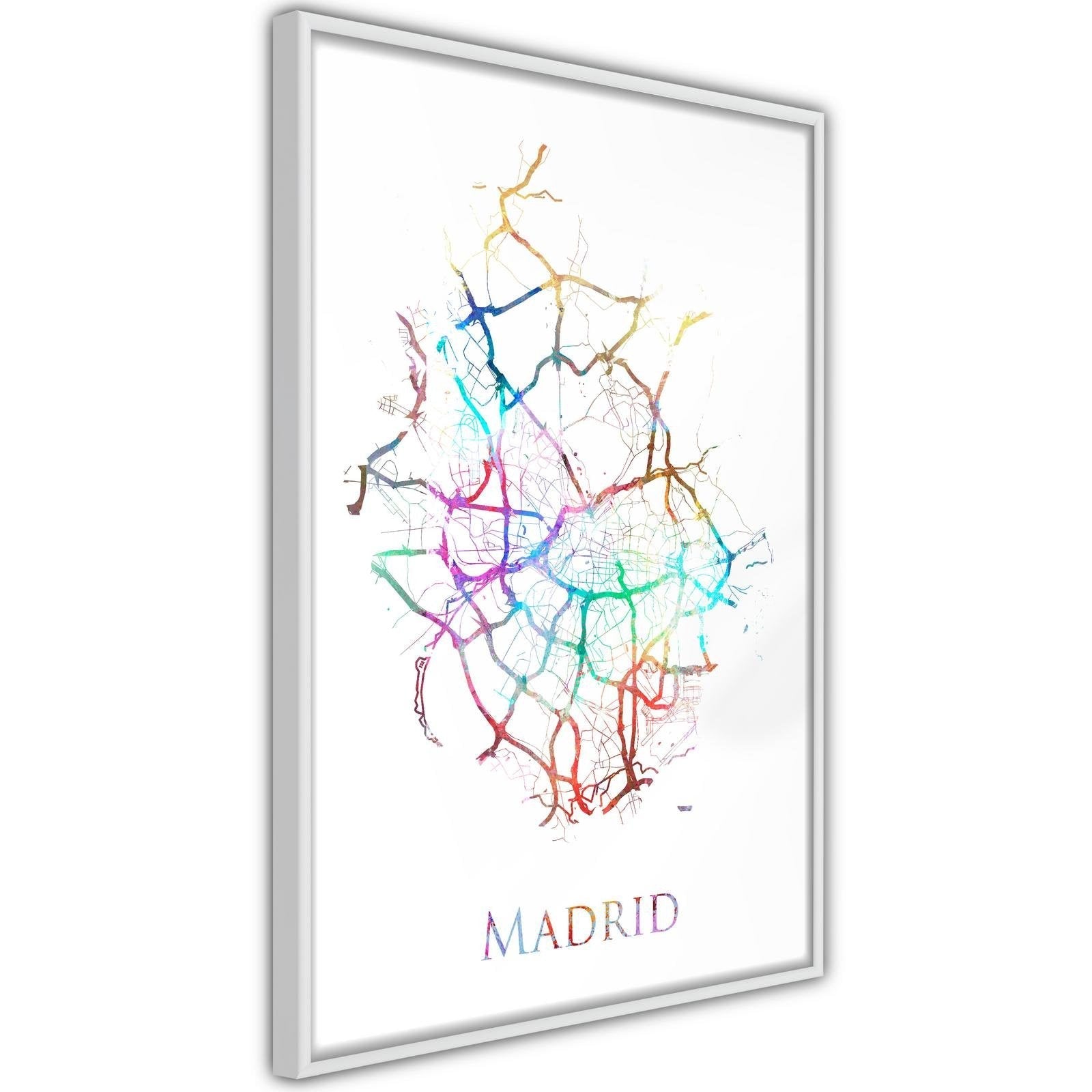 Inramad Poster / Tavla - City Map: Madrid (Colour)-Poster Inramad-Artgeist-peaceofhome.se