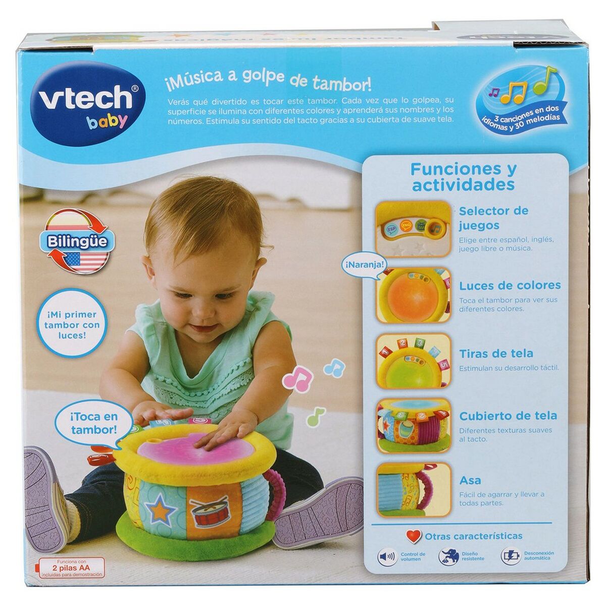 Interaktiv leksak Vtech Baby Trumma (ES-EN)-Bebis, Leksaker för småbarn-Vtech-peaceofhome.se