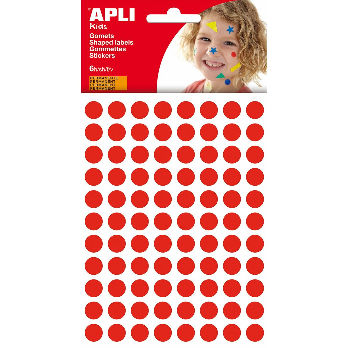 Klistermärken Apli Kids Gomets Röd Rund (1 Delar) (10 antal)-Leksaker och spel, Kreativa aktiviteter-Apli-peaceofhome.se