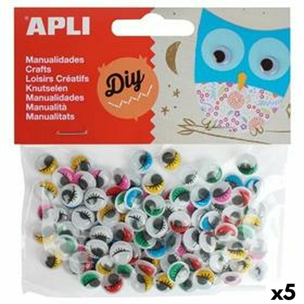 Klistermärken Apli Ögon Multicolour (5 antal)-Leksaker och spel, Kreativa aktiviteter-Apli-peaceofhome.se