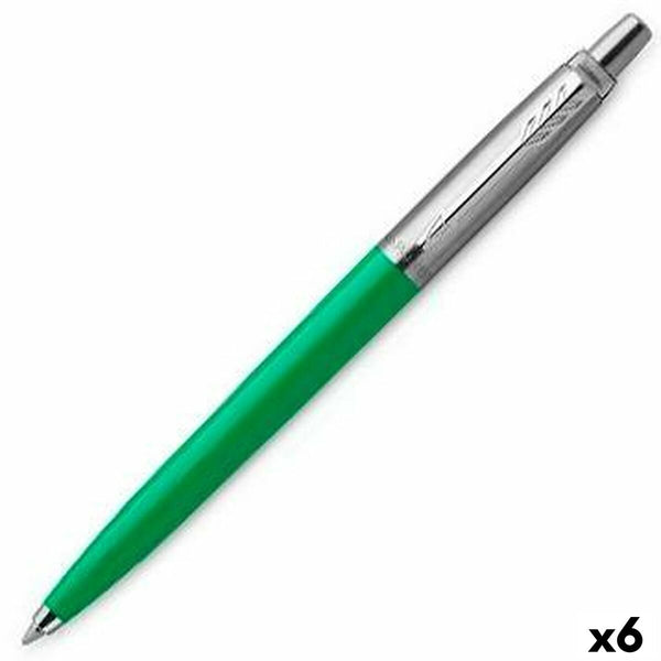 Penna Parker Jotter Originals Grön Stål (6 Delar)-Kontor och Kontorsmaterial, Kulspetspennor, pennor och skrivverktyg-Parker-peaceofhome.se
