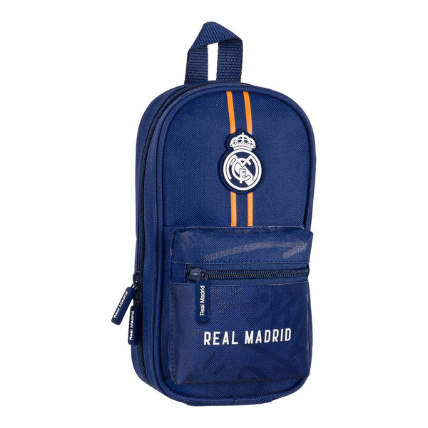 Pennfodral Ryggsäck Real Madrid C.F. Blå (12 x 23 x 5 cm) (33 Delar)-Kontor och Kontorsmaterial, Skol- och utbildningsmaterial-Real Madrid C.F.-peaceofhome.se