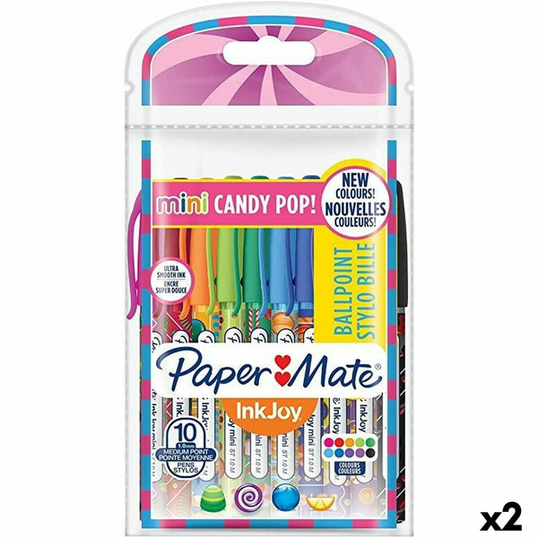 Pennset Paper Mate Mini Candy Pop Multicolour 1 mm (2 antal)-Kontor och Kontorsmaterial, Kulspetspennor, pennor och skrivverktyg-Paper Mate-peaceofhome.se