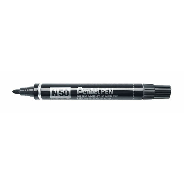 Permanent markörpenna Pentel N50-BE Svart 12 Delar-Kontor och Kontorsmaterial, Kulspetspennor, pennor och skrivverktyg-Pentel-peaceofhome.se