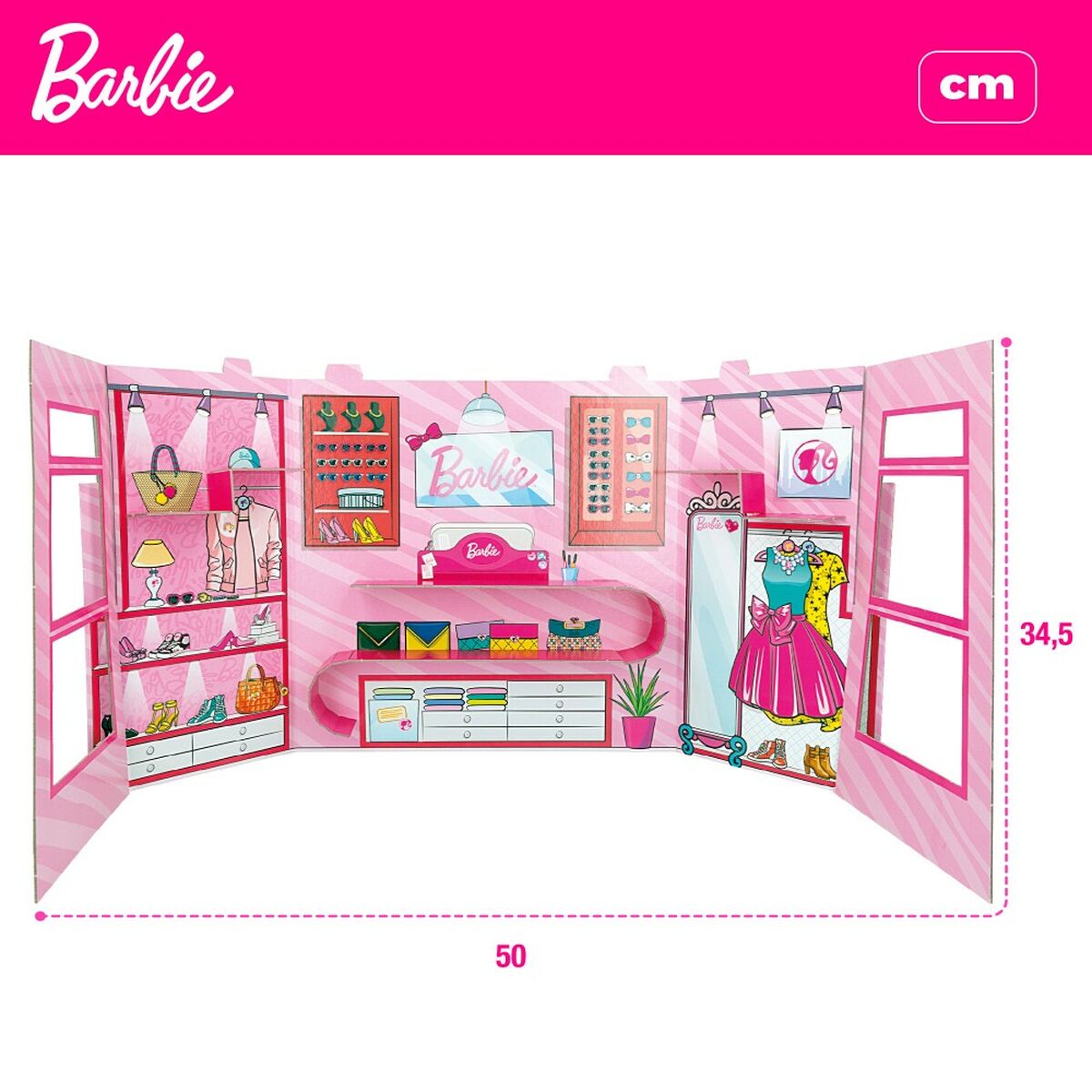Playset Barbie Fashion Boutique 9 Delar 6,5 x 29,5 x 3,5 cm-Leksaker och spel, Dockor och actionfigurer-Barbie-peaceofhome.se