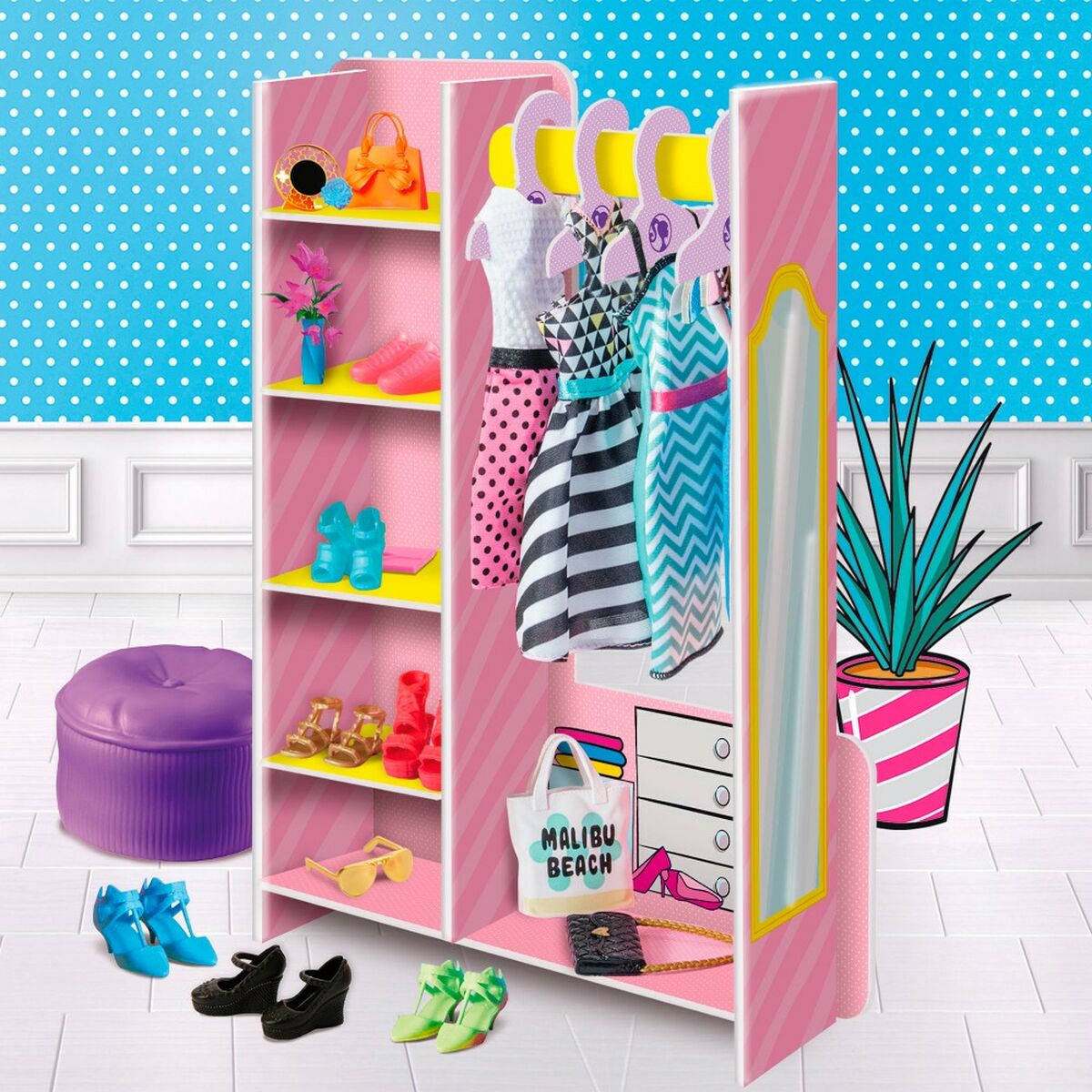 Playset Barbie Fashion Boutique 9 Delar 6,5 x 29,5 x 3,5 cm-Leksaker och spel, Dockor och actionfigurer-Barbie-peaceofhome.se