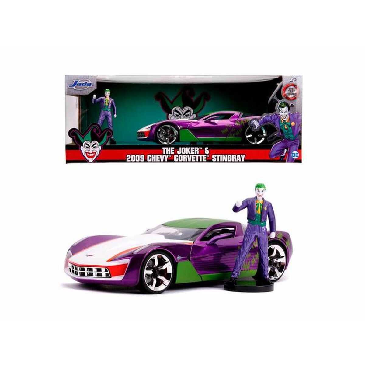 Playset Batman Joker & 2009 Chevy Corvette Stingray-Leksaker och spel, Dockor och actionfigurer-Batman-peaceofhome.se