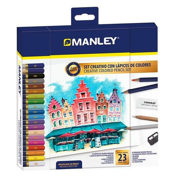 Ritningsset Manley 23 Delar Multicolour-Kontor och Kontorsmaterial, konst och hantverk-Manley-peaceofhome.se