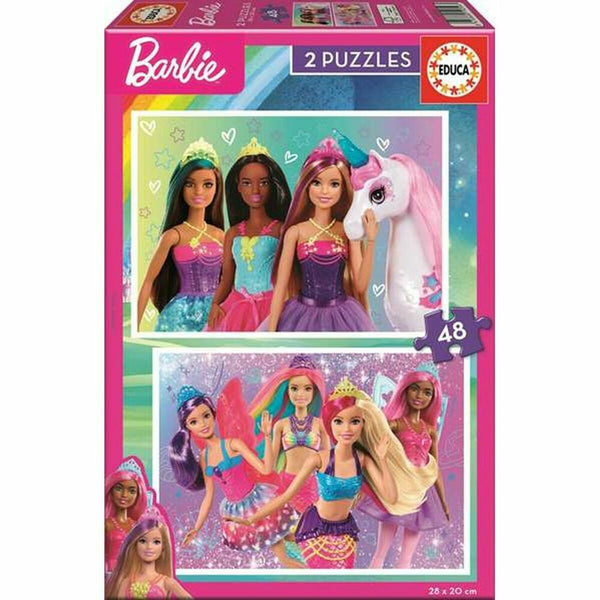 Set 2 pussel Barbie Girl  48 Delar 28 x 20 cm-Leksaker och spel, Pussel och hjärngrupper-Barbie-peaceofhome.se