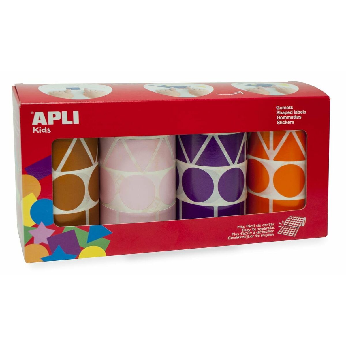 Set med klistermärken Apli Gomets 4 Delar Multicolour Geometriska former (4 Delar)-Leksaker och spel, Kreativa aktiviteter-Apli-peaceofhome.se