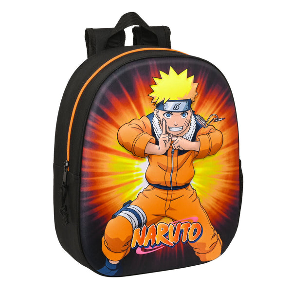 Skolryggsäck 3D Naruto Svart Orange 27 x 33 x 10 cm