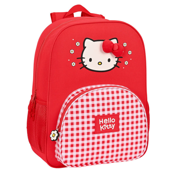 Skolryggsäck Hello Kitty Spring Röd (33 x 42 x 14 cm)-Kontor och Kontorsmaterial, Skol- och utbildningsmaterial-Hello Kitty-peaceofhome.se