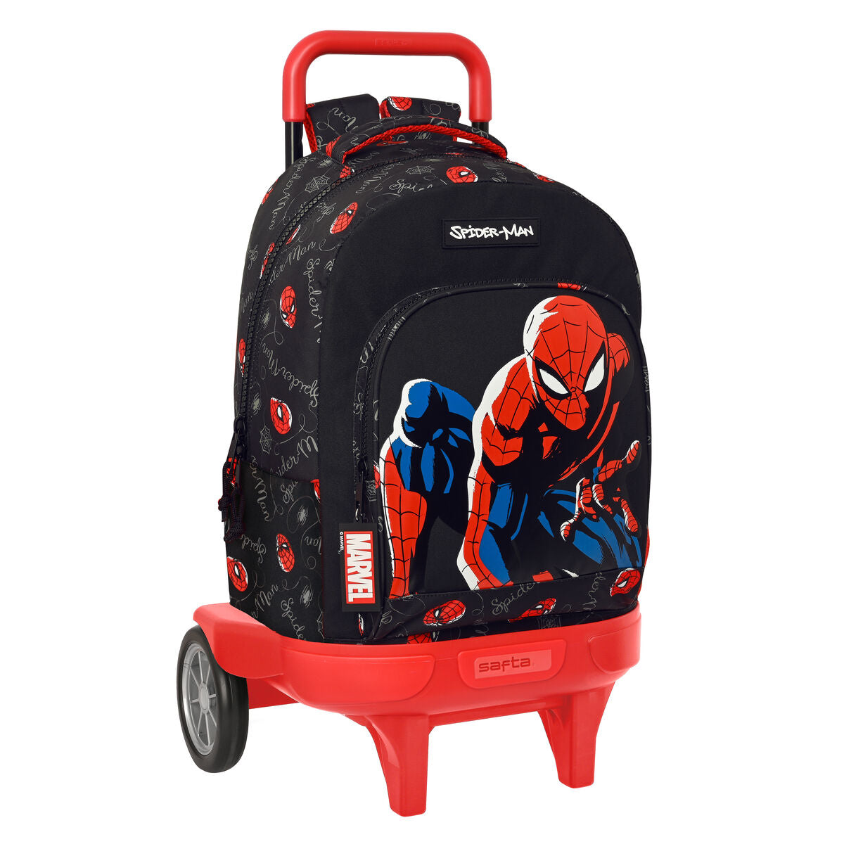Skolväska med hjul Spiderman Hero Svart 33 X 45 X 22 cm-Kontor och Kontorsmaterial, Skol- och utbildningsmaterial-Spider-Man-peaceofhome.se