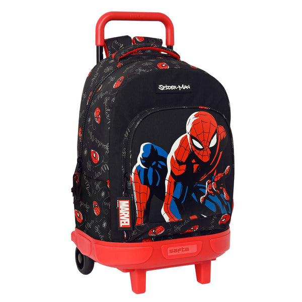 Skolväska med hjul Spiderman Hero Svart 33 X 45 X 22 cm-Kontor och Kontorsmaterial, Skol- och utbildningsmaterial-Spider-Man-peaceofhome.se