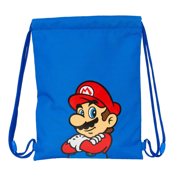 Skopåse med remmar Super Mario Play Blå Röd 26 x 34 x 1 cm