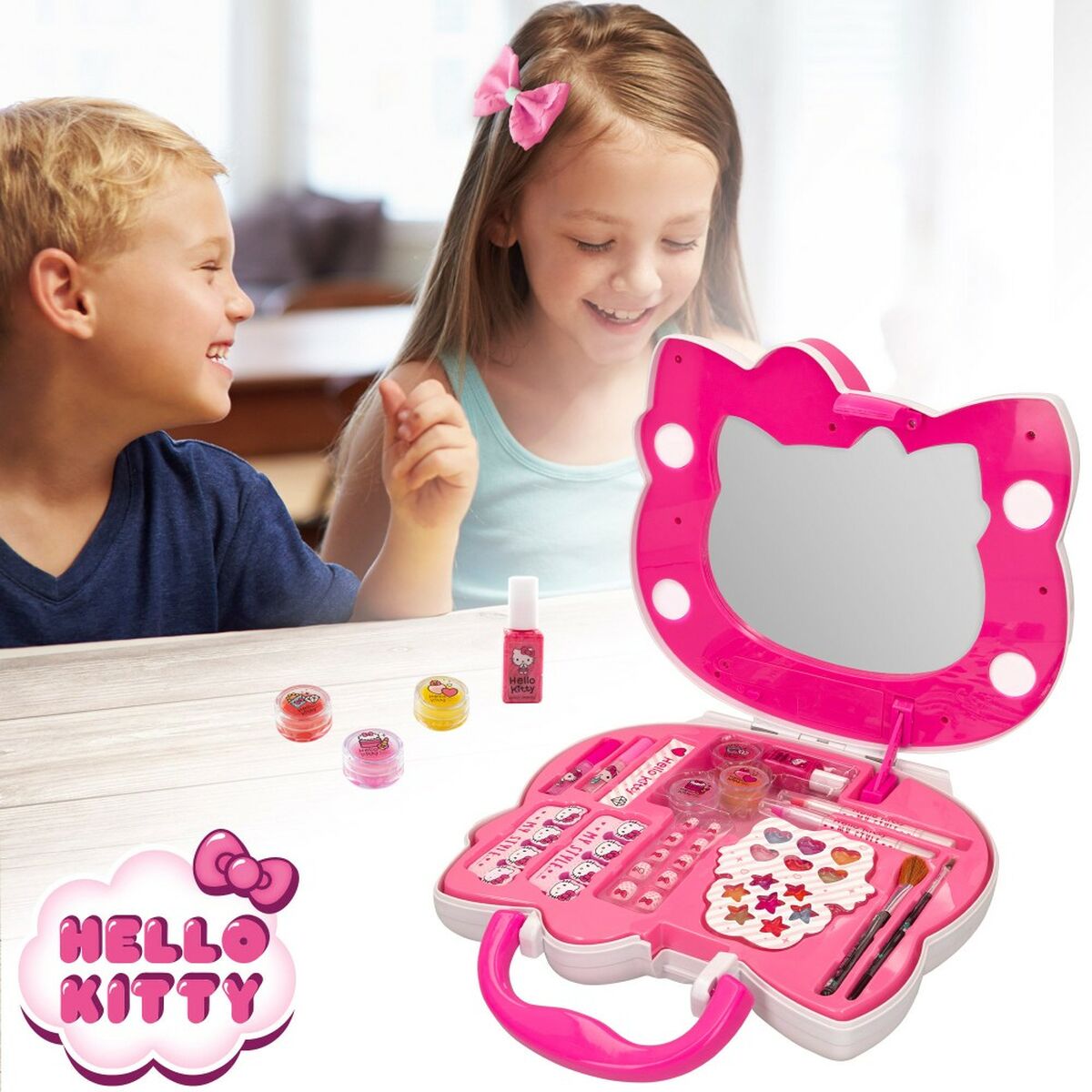 Sminkset för barn Hello Kitty Väska 36 Delar (2 antal)-Leksaker och spel, Fancy klänning och accessoarer-Hello Kitty-peaceofhome.se