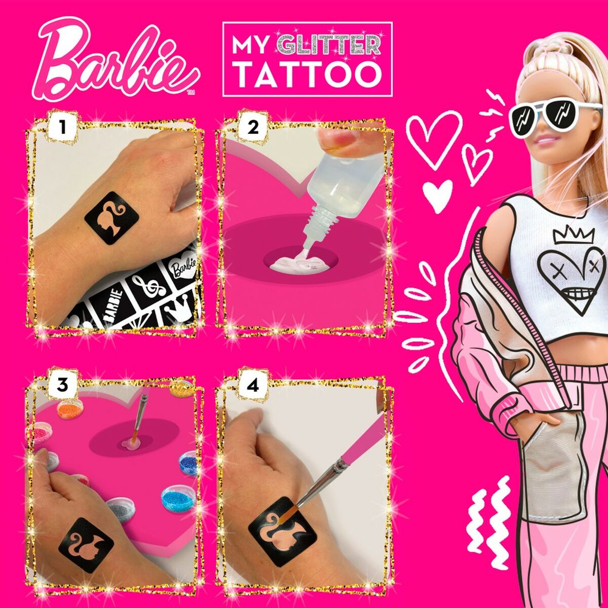 Temporära Tatueringar Barbie My Glitter Tattoo Glitter 20 Delar-Leksaker och spel, Fancy klänning och accessoarer-Barbie-peaceofhome.se
