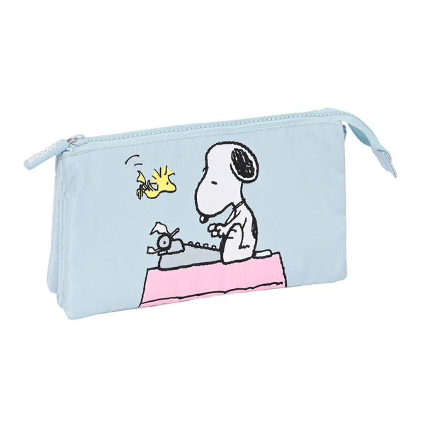 Tredubbel Carry-all Snoopy Imagine Blå 22 x 12 x 3 cm-Kontor och Kontorsmaterial, Skol- och utbildningsmaterial-Snoopy-peaceofhome.se