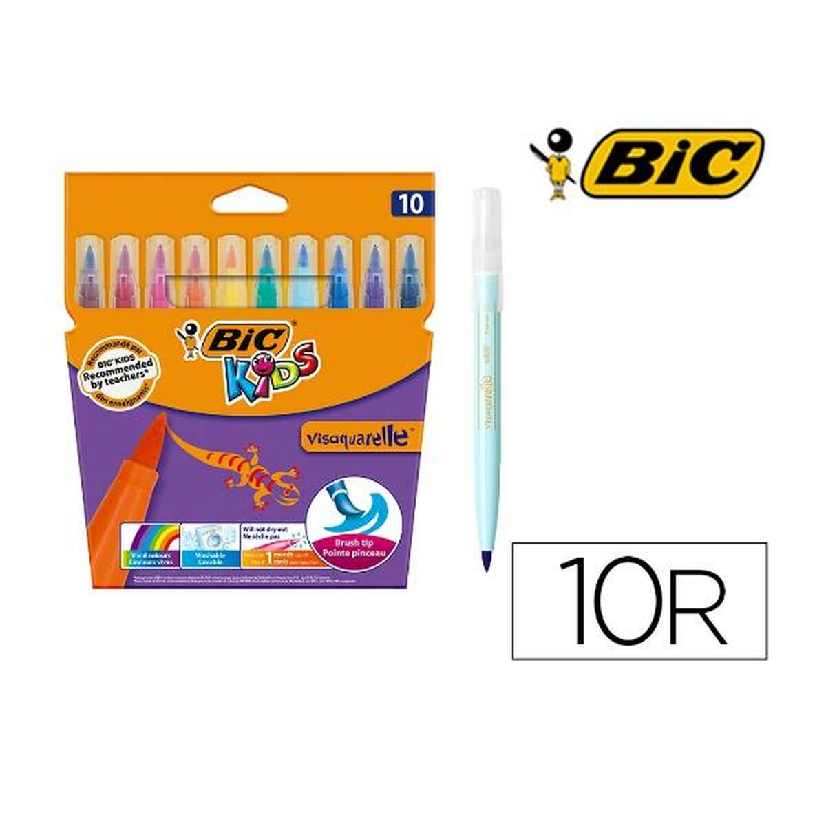 Tuschpennor Bic 8289641 Multicolour (10 Delar)-Kontor och Kontorsmaterial, Kulspetspennor, pennor och skrivverktyg-Bic-peaceofhome.se