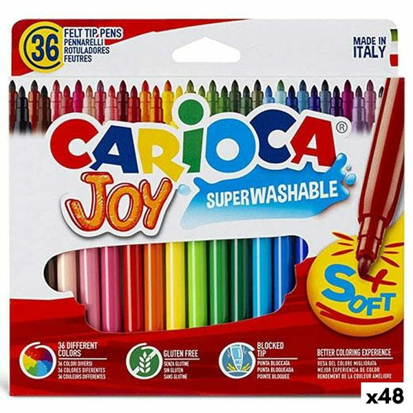 Tuschpennor Carioca Joy Multicolour (48 antal)-Kontor och Kontorsmaterial, Kulspetspennor, pennor och skrivverktyg-Carioca-peaceofhome.se