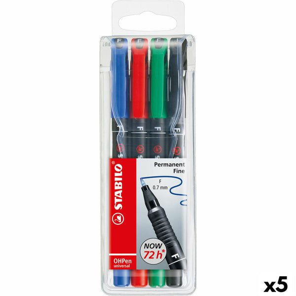 Tuschpennor Stabilo Oh Pen Multicolour 0,7 mm (5 antal)-Kontor och Kontorsmaterial, Kulspetspennor, pennor och skrivverktyg-Stabilo-peaceofhome.se