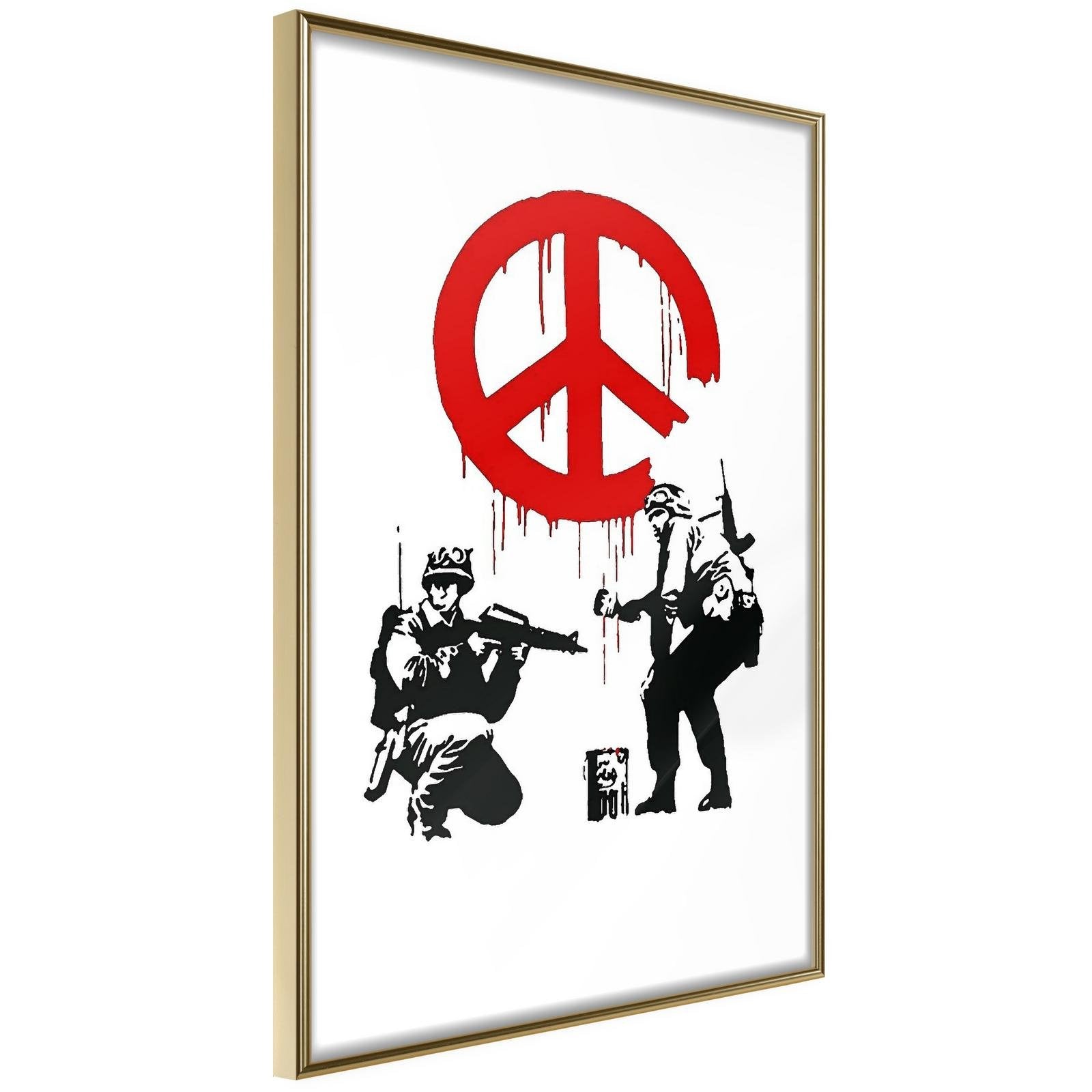 Inramad Poster / Tavla - Banksy: CND Soldiers I-Poster Inramad-Artgeist-20x30-Guldram-peaceofhome.se