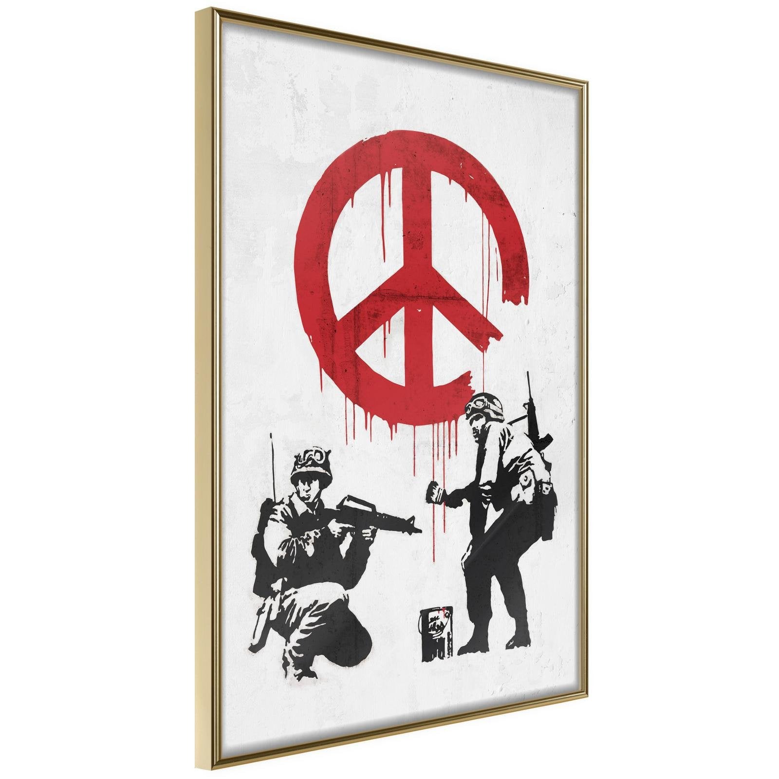 Inramad Poster / Tavla - Banksy: CND Soldiers II-Poster Inramad-Artgeist-20x30-Guldram-peaceofhome.se